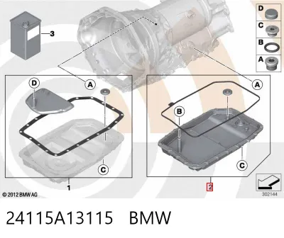Cárter de aceite de la transmisión automática BMW 24115A13115