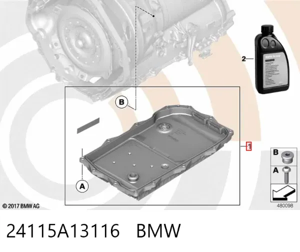Cárter de transmisión automática 24115A13116 BMW