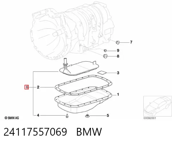 Filtro de transmisión automática 24117557069 BMW