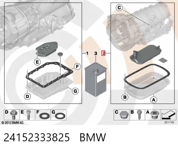 Filtro de transmisión automática 24152333825 BMW