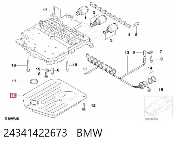 Filtro de transmisión automática 24341422673 BMW