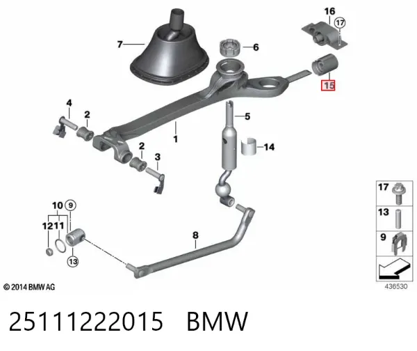 Casquillo palanca cambio 25111222015 BMW