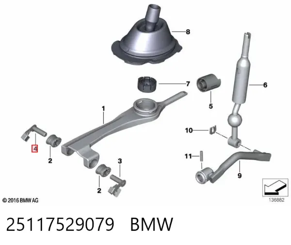 Eje tensor de correa de transmisión 25117529079 BMW