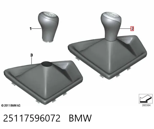 Pomo de palanca de cambios 25117596072 BMW