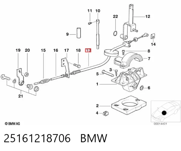 Cables de caja de cambios 25161218706 BMW