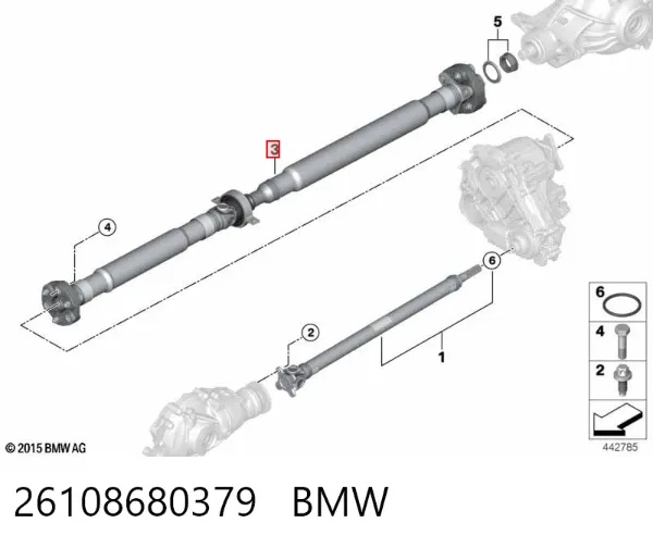 Cardán 26108680379 BMW