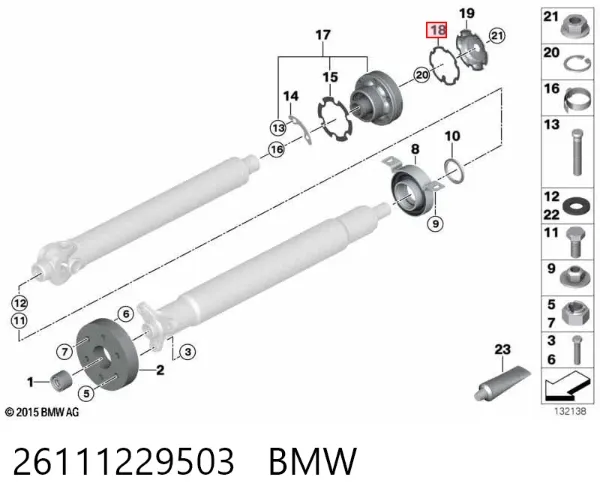 Junta de inyectores 26111229503 BMW
