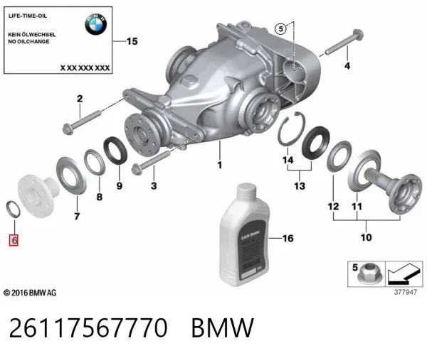 Tuerca remachable para tornillo autorroscante 26117567770 BMW