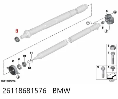 Tuerca del piñón del eje trasero BMW 26118681576