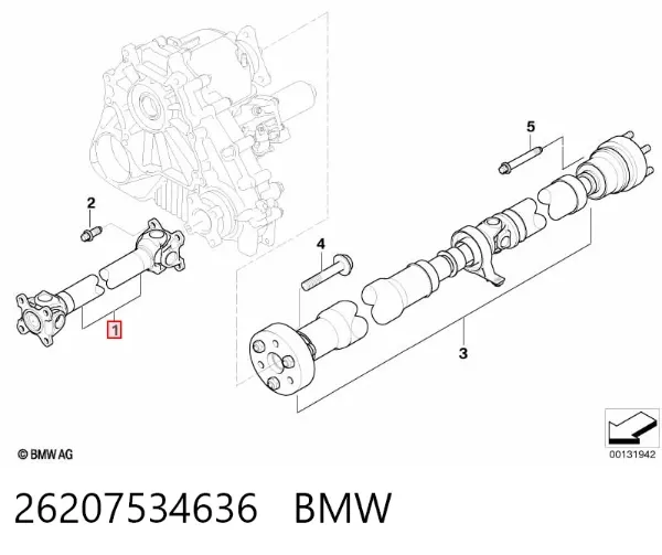Árbol de transmision delantero 26207534636 BMW