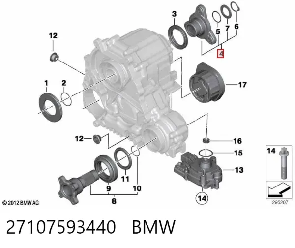Brida del piñón del diferencial trasero 27107593440 BMW