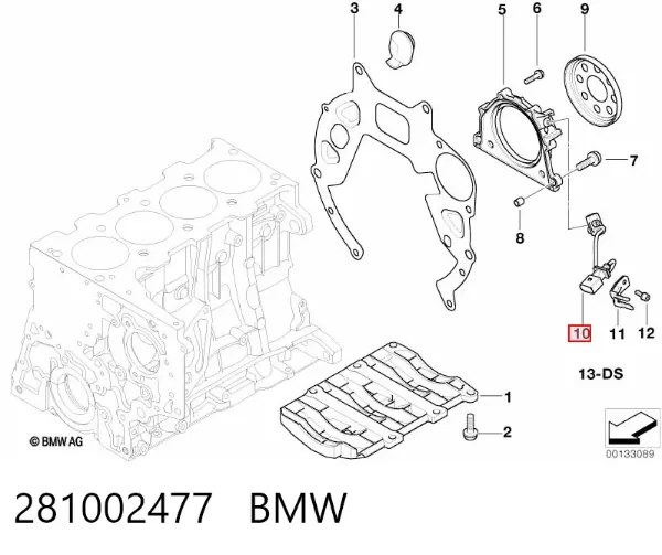 Sensor de cigüeñal 281002477 BMW