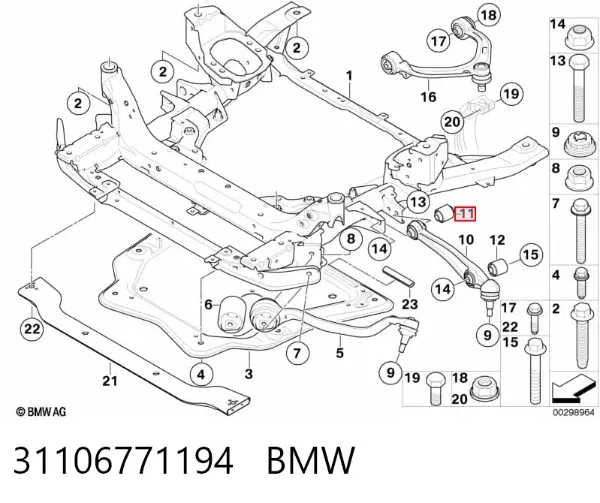 Silentblock del brazo de suspensión 31106771194 BMW