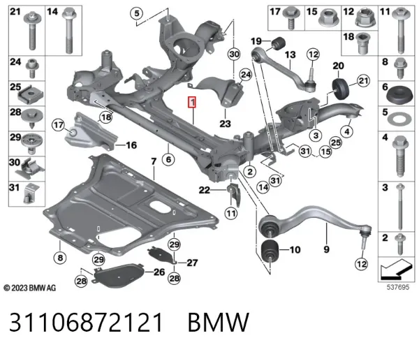 Puente delantero 31106872121 BMW
