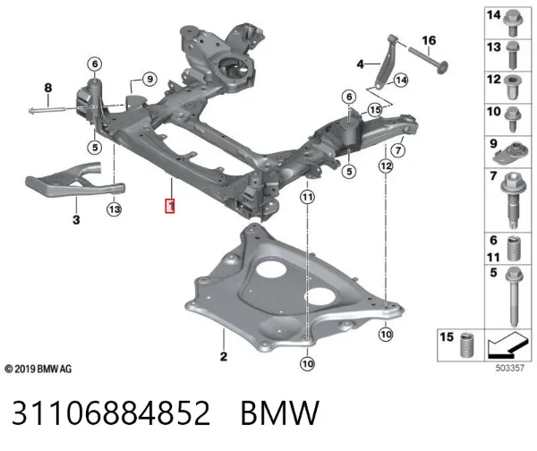 Puente delantero 31106884852 BMW