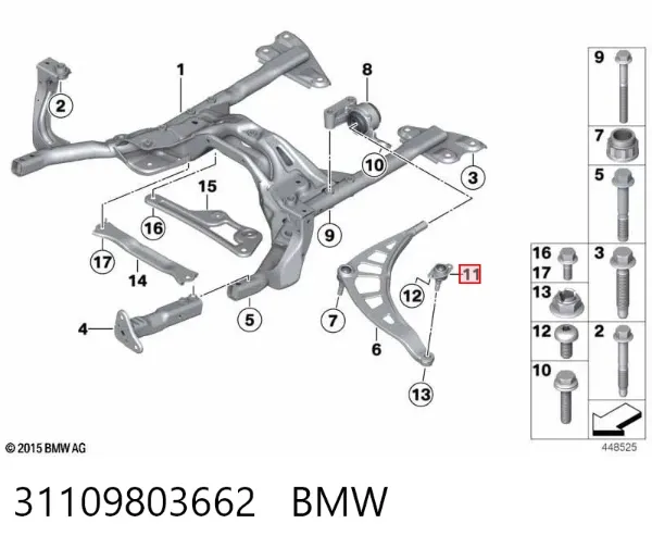 Rótula inferior de suspensión 31109803662 BMW