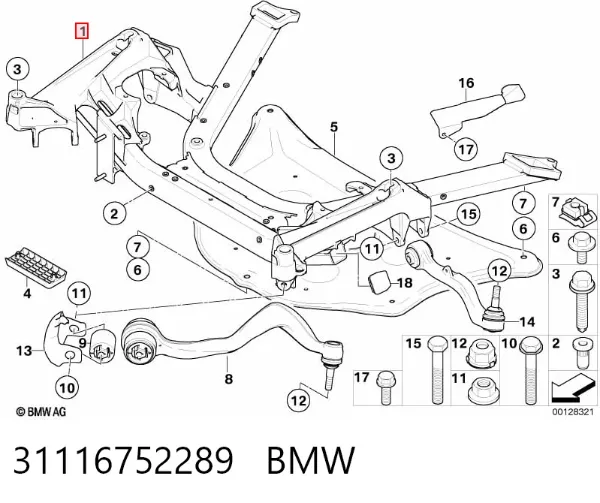Puente delantero BMW 7 E65, E66, E67