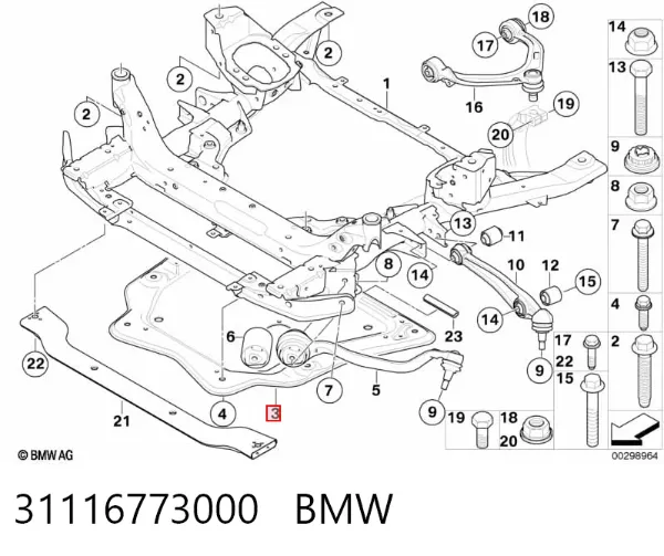 Protección motor / empotramiento 31116773000 BMW