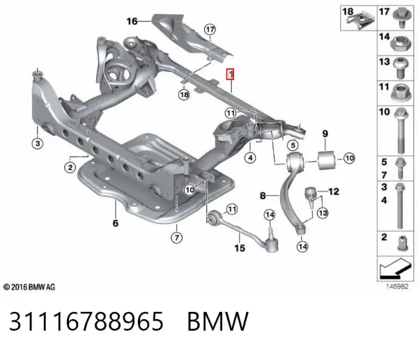 Puente delantero 31116788965 BMW