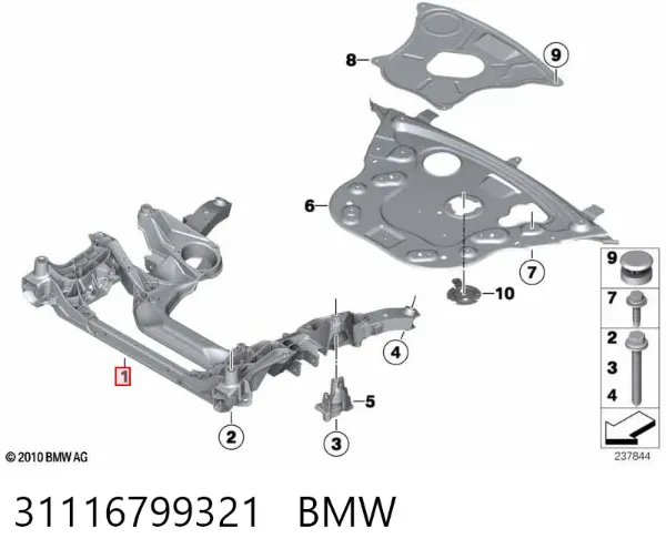 Puente delantero 31116799321 BMW