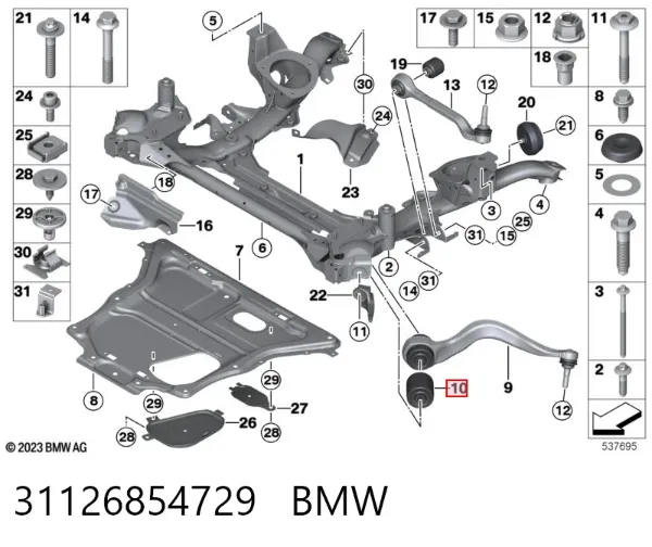 Silentblock del brazo de suspensión 31126854729 BMW