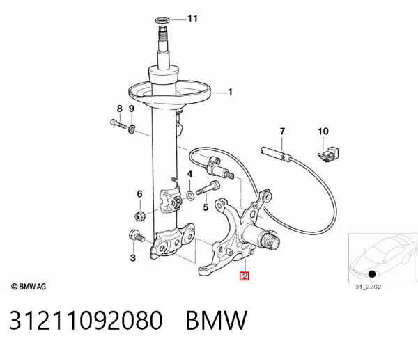 Mangueta delantera derecha 31211092080 BMW