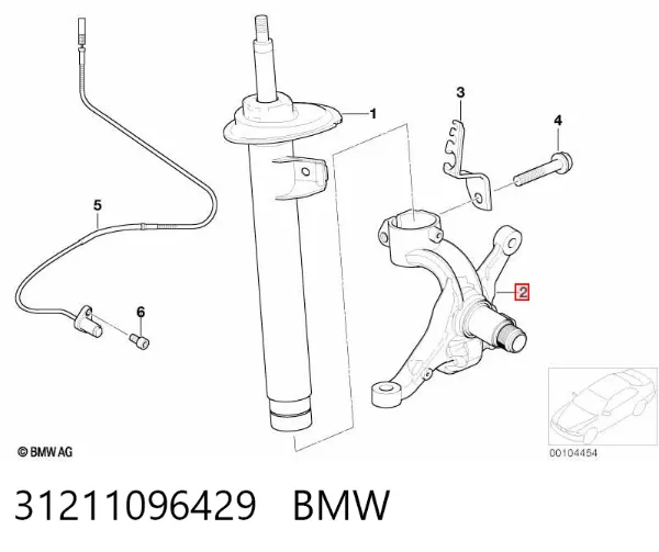 Mangueta delantera izquierda 31211096429 BMW