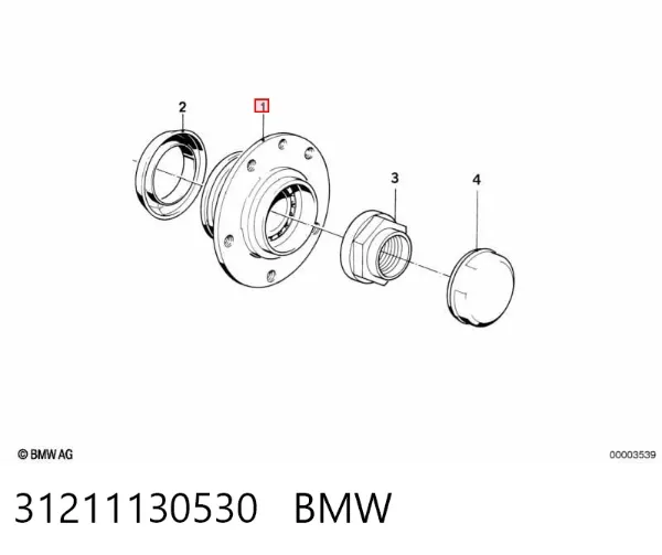 Buje de rueda delantero 31211130530 BMW