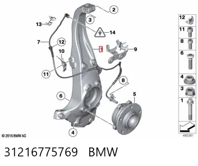 Mangueta delantera izquierda BMW 31216775769
