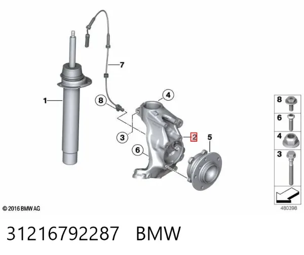 Mangueta delantera izquierda 31216792287 BMW