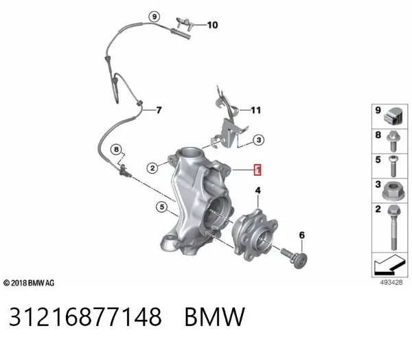 Mangueta delantera derecha 31216877148 BMW
