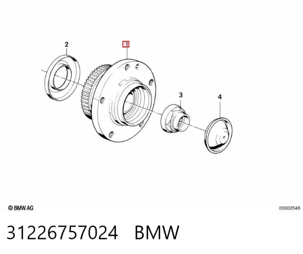 Buje de rueda delantero 31226757024 BMW