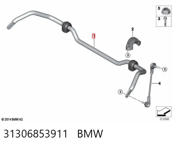 Estabilizador delantero 31306853911 BMW