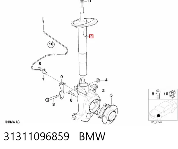 Amortiguador 31311096859 BMW
