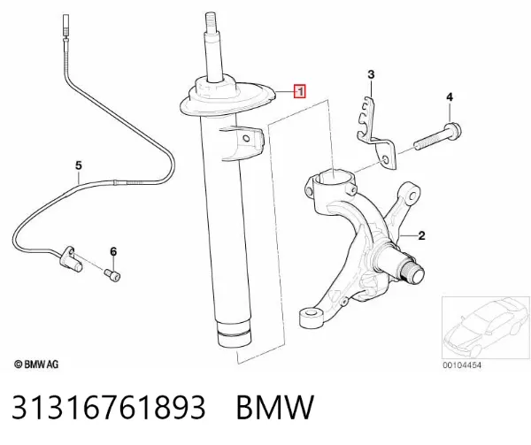 Amortiguador delantero izquierdo 31316761893 BMW