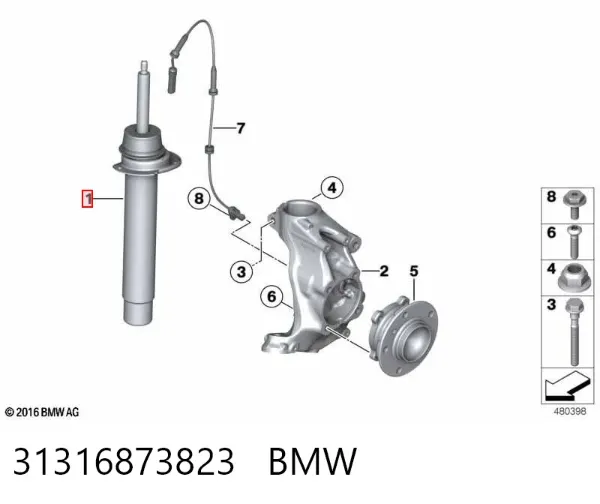 Amortiguador 31316873823 BMW