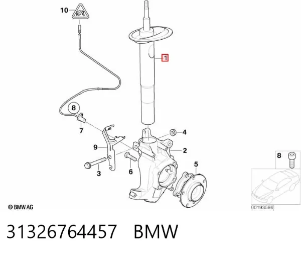 Amortiguador delantero izquierdo 31326764457 BMW