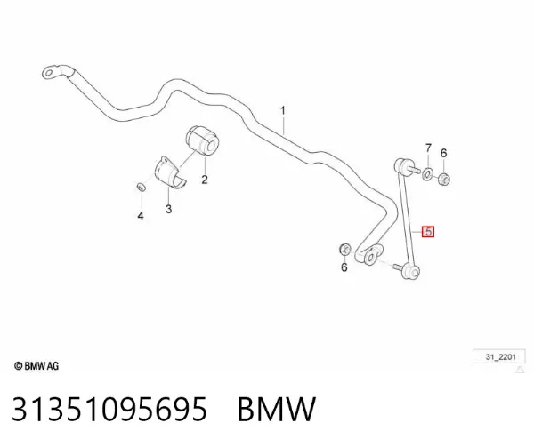 Bieleta estabilizadora delantera 31351095695 BMW