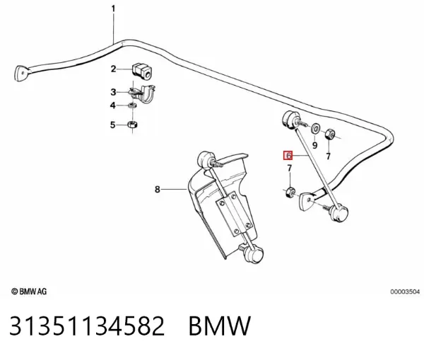 Bieleta estabilizadora delantera 31351134582 BMW