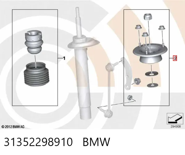 Soporte del amortiguador delantero 31352298910 BMW