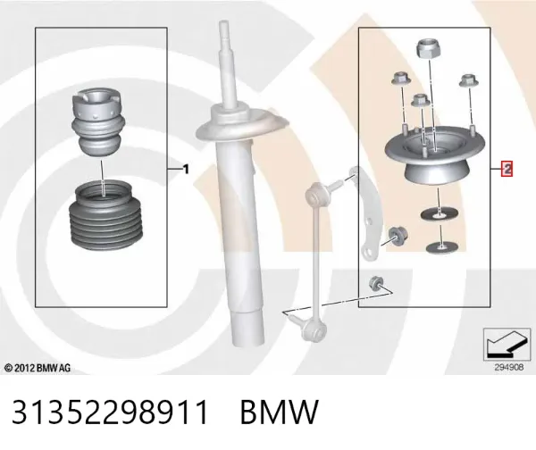 Soporte del amortiguador delantero 31352298911 BMW