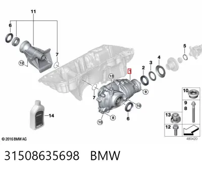 Reductor delantero BMW 31508635698