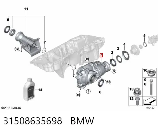 Reductor delantero 31508635698 BMW
