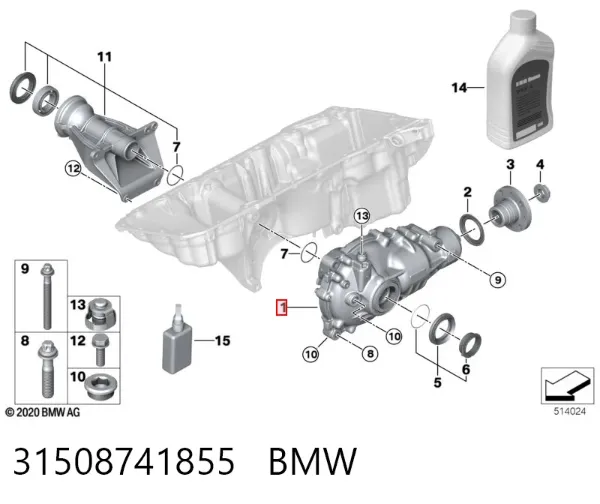 Reductor delantero 31508741855 BMW