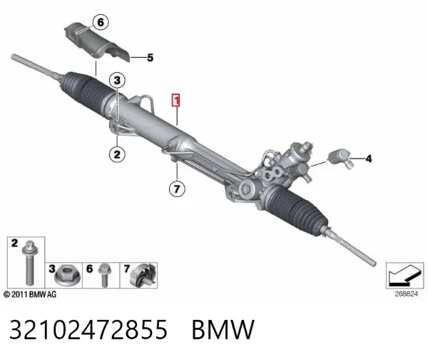 Cremallera de dirección 32102472855 BMW
