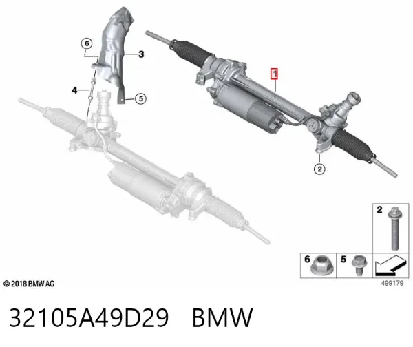 Cremallera de dirección 32105A49D29 BMW