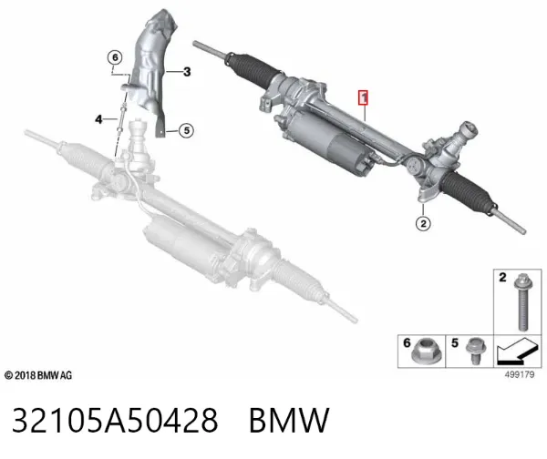 Cremallera de dirección 32105A50428 BMW