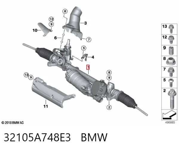 Cremallera de dirección 32105A748E3 BMW