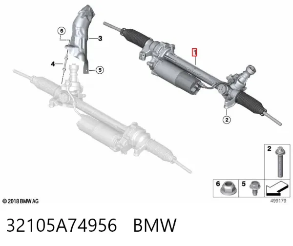 Cremallera de dirección 32105A74956 BMW