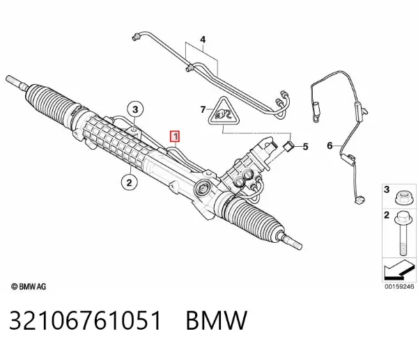 Cremallera de dirección 32106761051 BMW